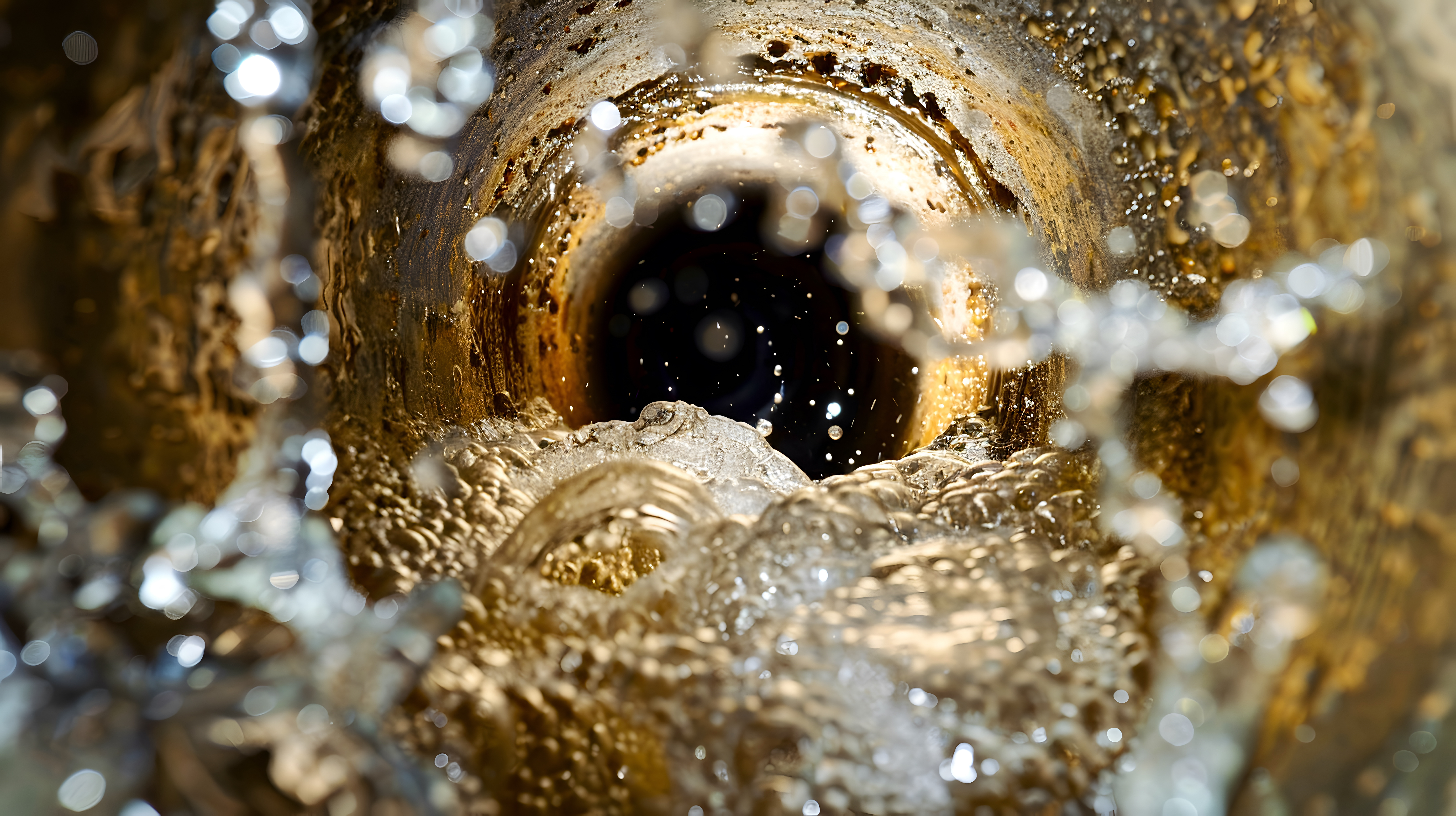 The inside of a sewer pipe