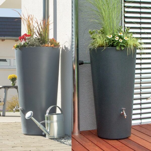 Modern Water Butt with flower pot 150L